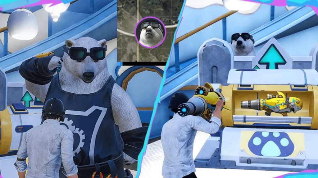 Player meets a polar bear NPC in PUBG Mobile 4.1