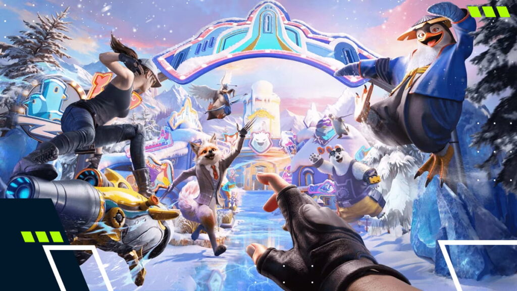 Players and animals celebrate the snowy Icy World event in PUBG Mobile 4.1