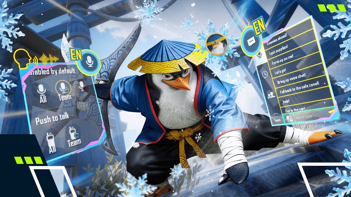 PowNin the ninja penguin prepares for battle in PUBG Mobile’s Frosty Funland update