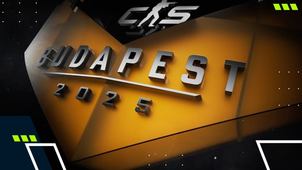 CS:GO Budapest 2025 Major logo on a gold background