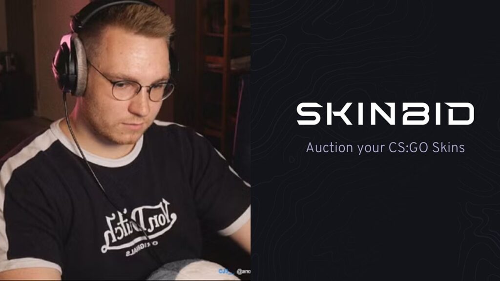 side by side image of ohnepixel and the logo of his cs2 marketplace skinbid