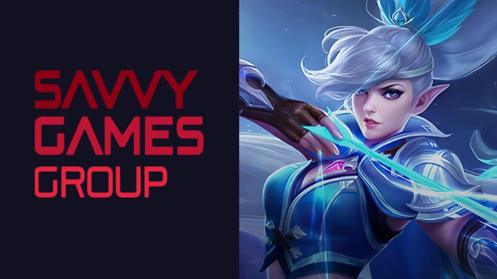 Side by side image of savvy games group logo with MLBB character