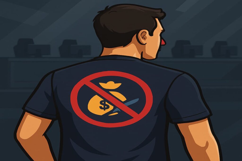 AI Generated Image of Skins Being Banned on a Shirt