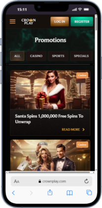 Screenshot of the CrownPlay Canadian casino promo page