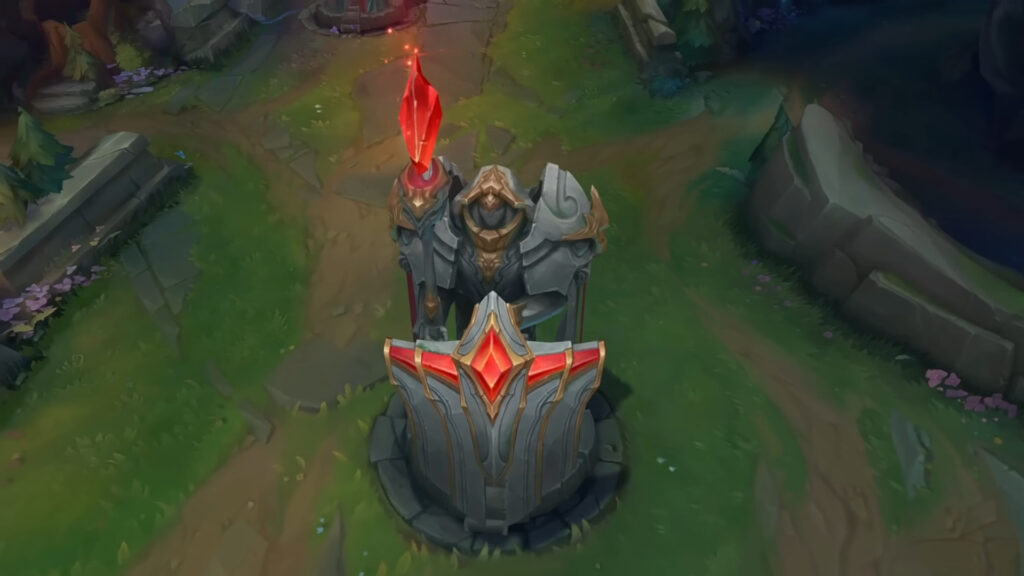 A League of Legends turret standing on Summoner’s Rift