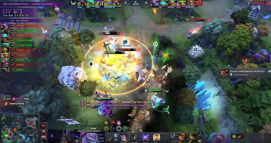 An Earthshaker lands a decisive Echo Slam during a high-stakes Dota 2 teamfight at The International