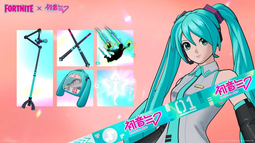 Hatsune Miku arrives in Fortnite as an anime crossover skin with themed cosmetics
