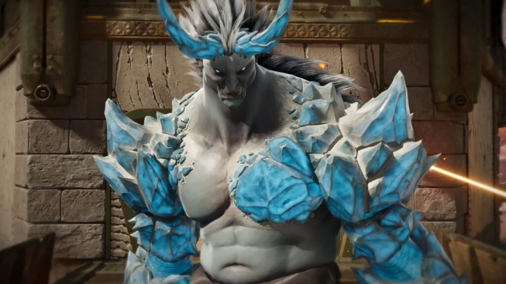 Ice-armored creature enemy with crystalline armor in Highguard