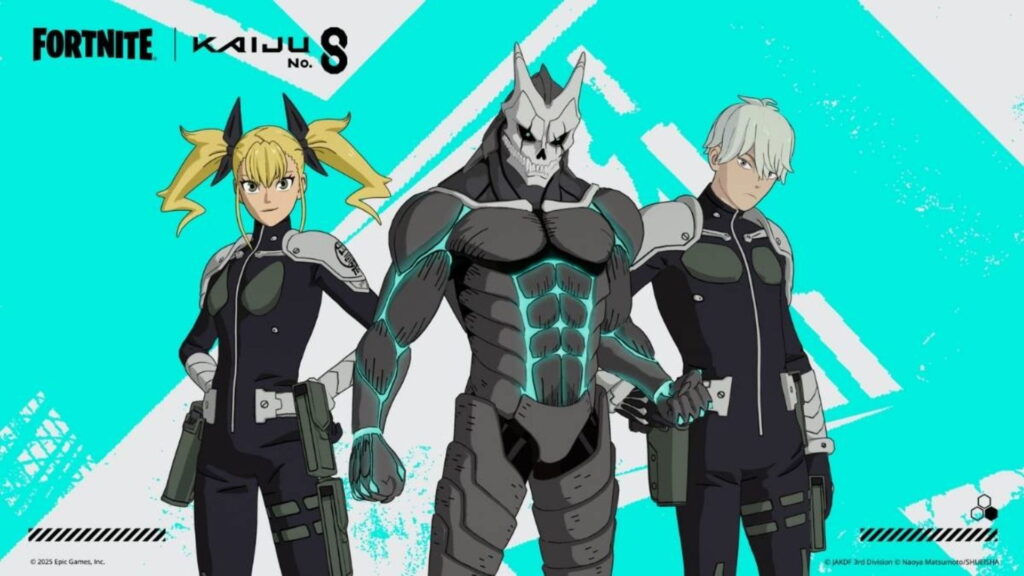 Kaiju No. 8 characters appear as anime crossover skins inside Fortnite