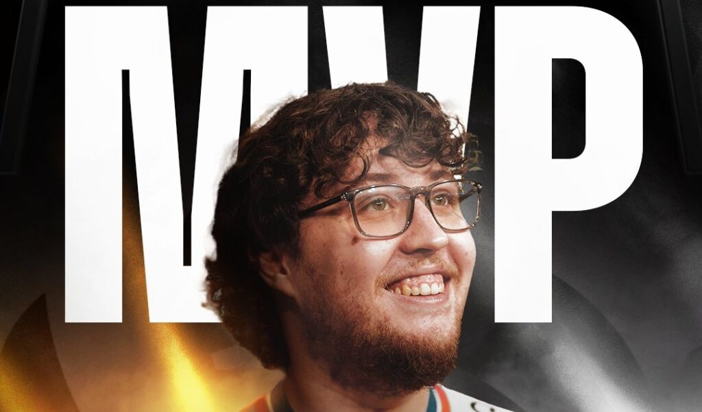 ZywOo celebrating an MVP moment in Counter-Strike 2