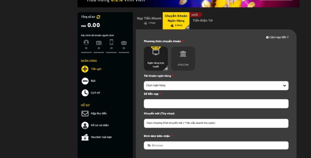 Nạp tiền vào tài khoản và chuyển quỹ 