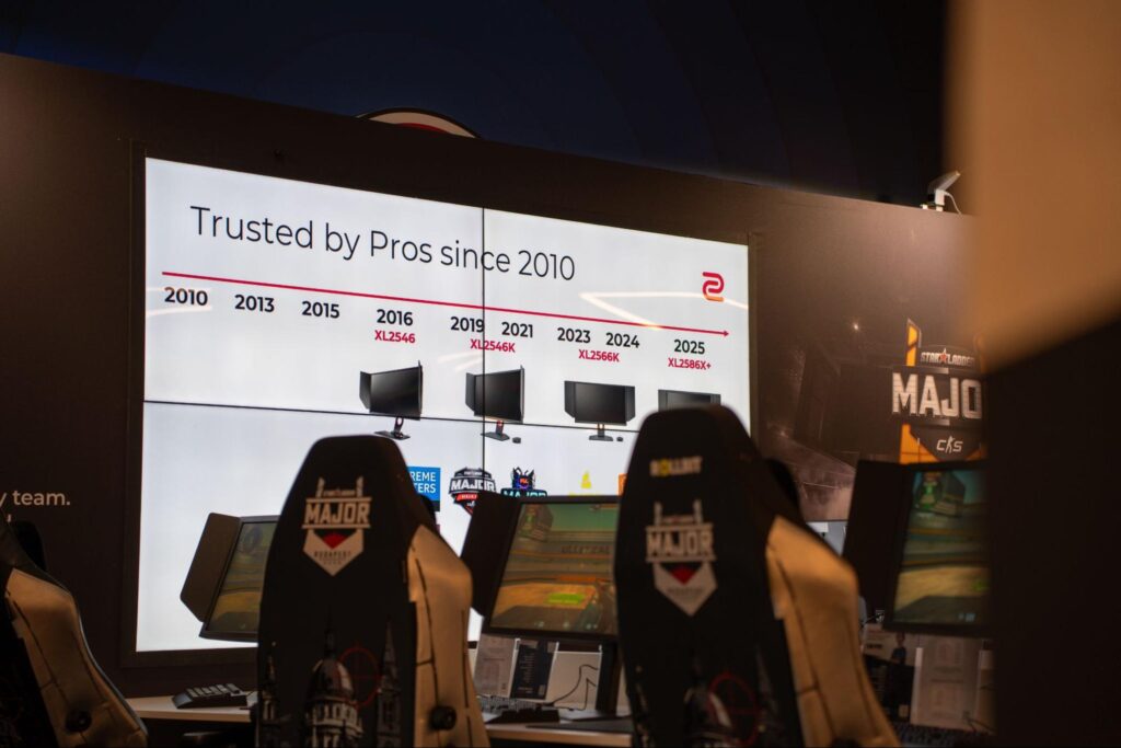 ZOWIE display showcasing esports monitor development trusted by professional Counter-Strike players since 2010