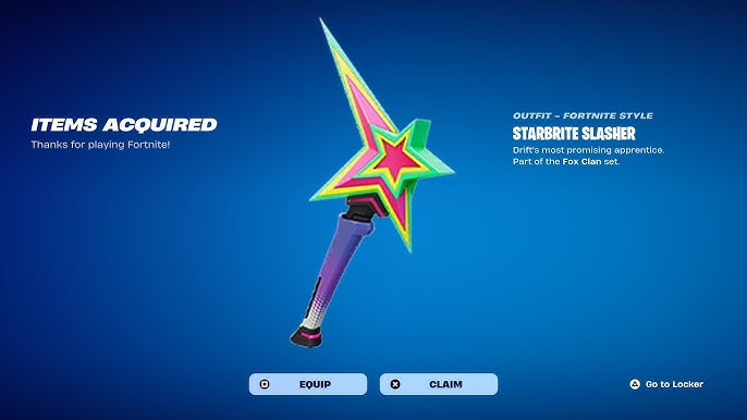 The Starbrite Slasher pickaxe unlocked in Fortnite Winterfest 2025