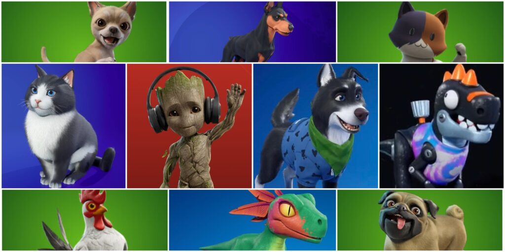A collection of Fortnite Sidekicks