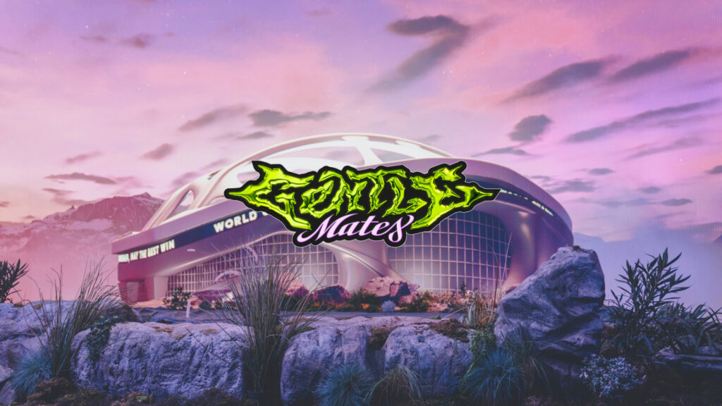 gentle mates logo on stadium background