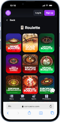 CoinCasino roulette game library