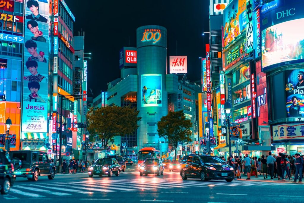 Traffic in Shibuya, Japan