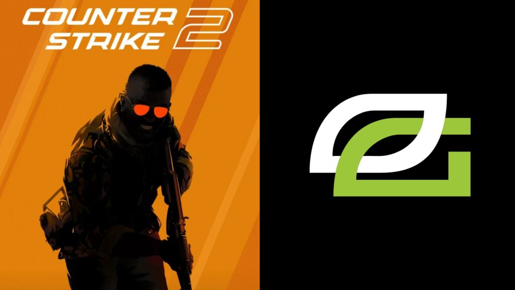 side by side image of optic gaming logo with counter-strike 2 cover art