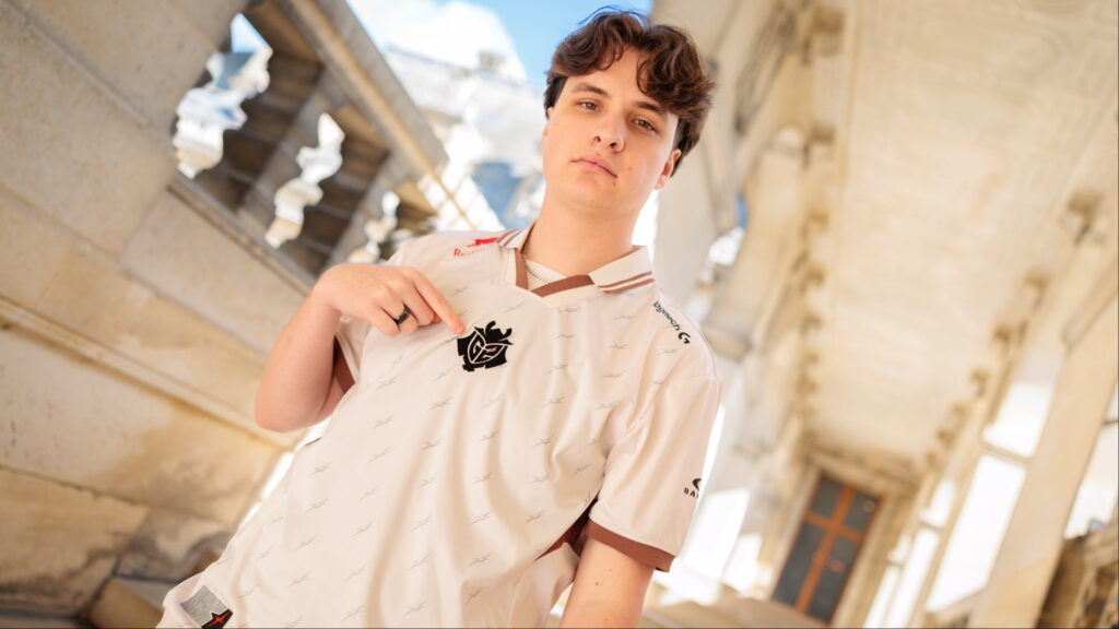 trent posing in a G2 Esports jersey during the VALORANT VCT 2025 season