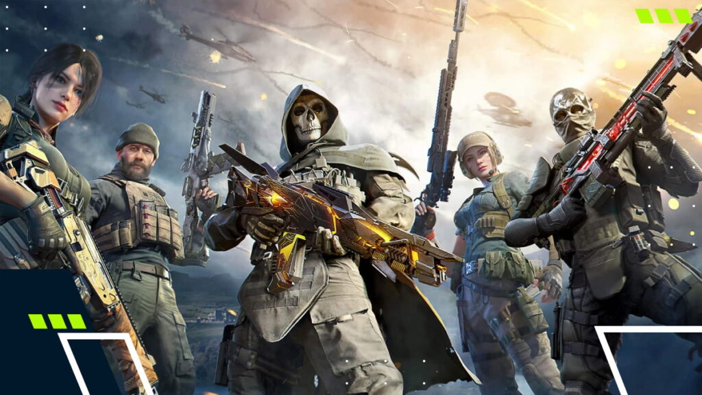 Call of Duty operators from different eras standing together with assault rifles