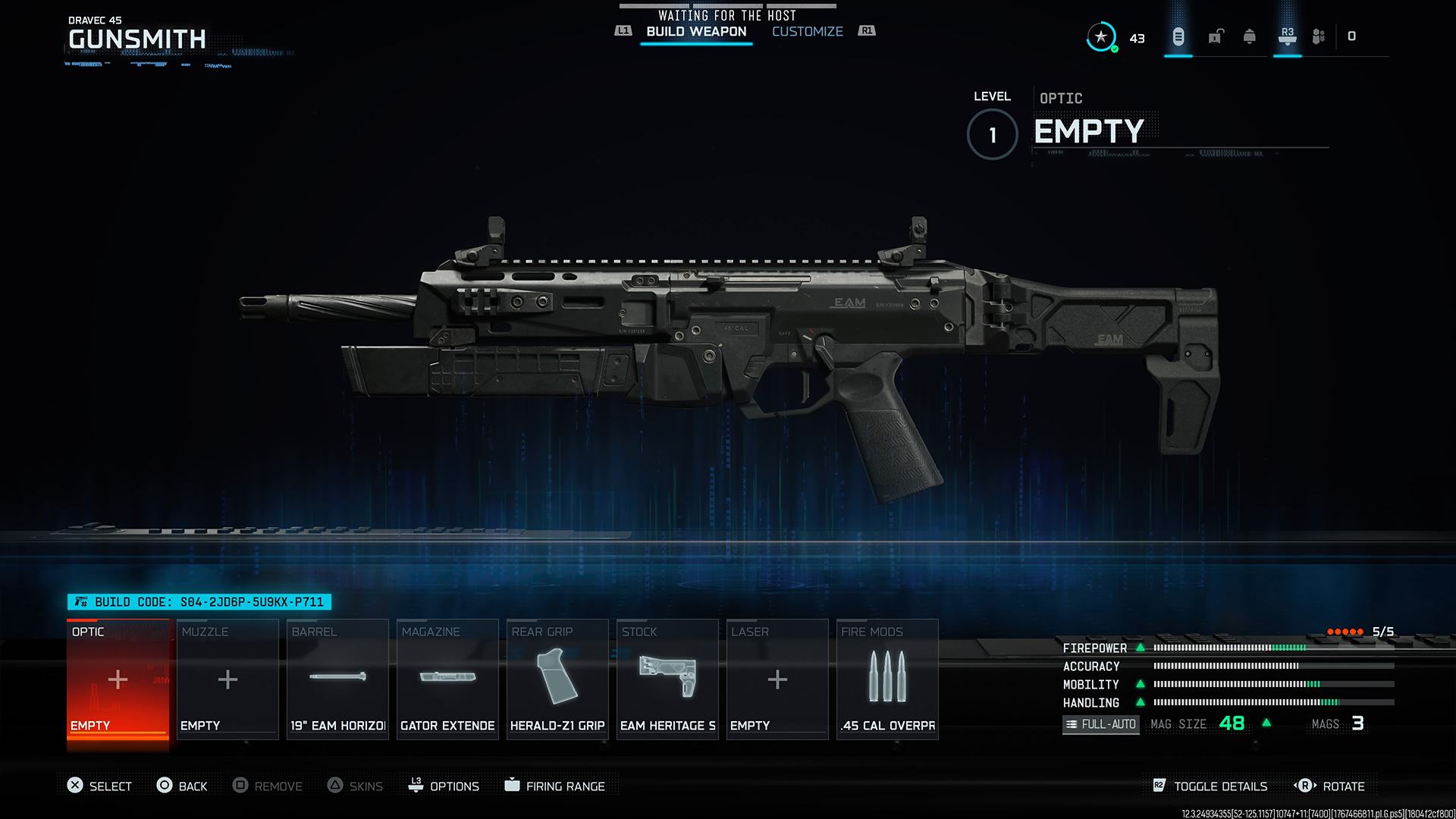 Best Dravec 45 SMG loadout in Call of Duty Black Ops 7 showing Gunsmith attachments, weapon stats, and optimal build for close-range combat.