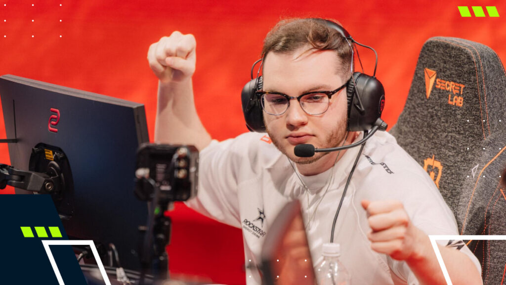 NRG player reacting during a VALORANT VCT Americas Kickoff match on stage