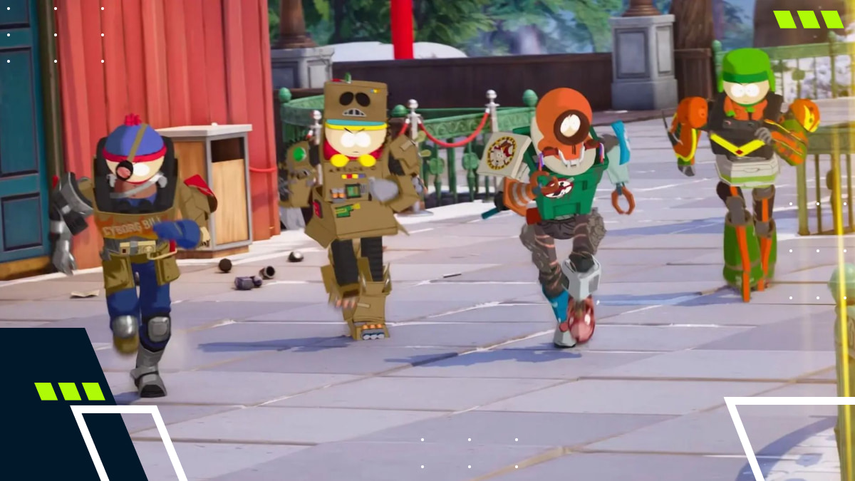 Fortnite gameplay with South Park characters from the crossover event