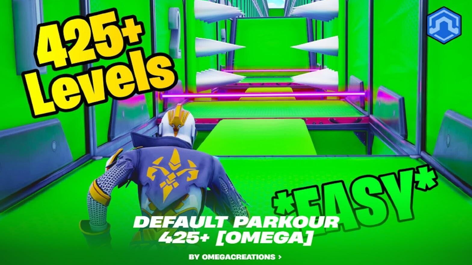 Fortnite character on the Defautlt Parkour 425+ Map