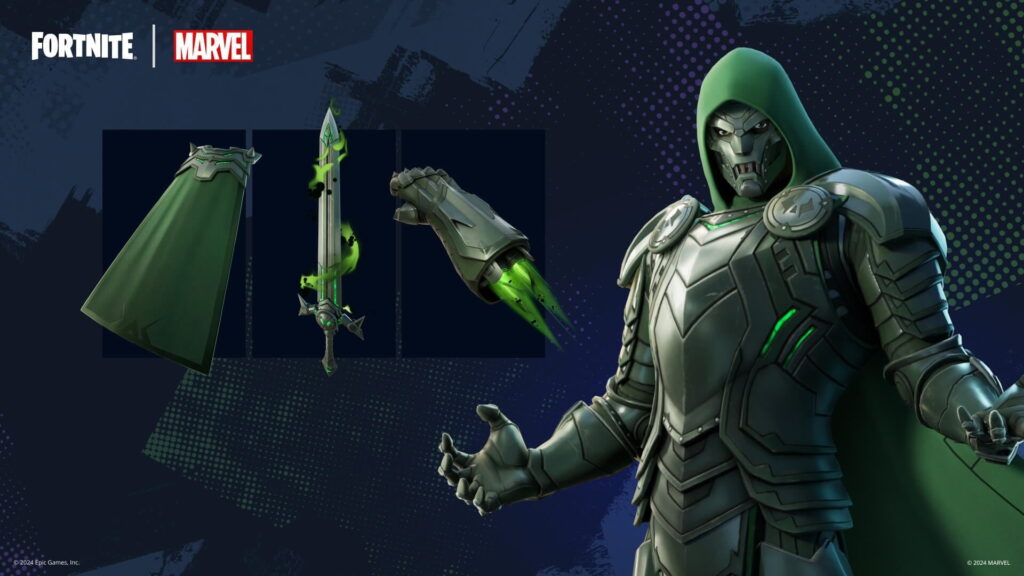 Doctor Doom Fortnite skin from the Marvel crossover