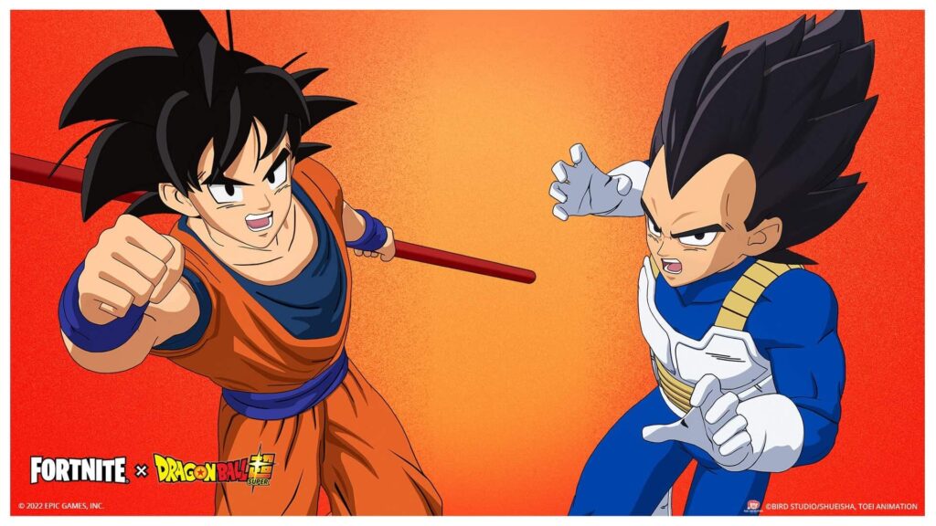 Goku and Vegeta Fortnite skins from the Dragon Ball Super crossover