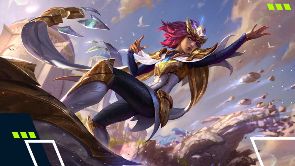 Taliyah wearing her Durand’s Legacy skin in League of Legends Season 2026 Act I For Demacia Battle Pass artwork
