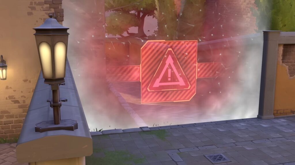 Barrier blocking inactive areas in VALORANT All Random One Site Mode, illustrating single Spike site rules and restricted map access during each round.