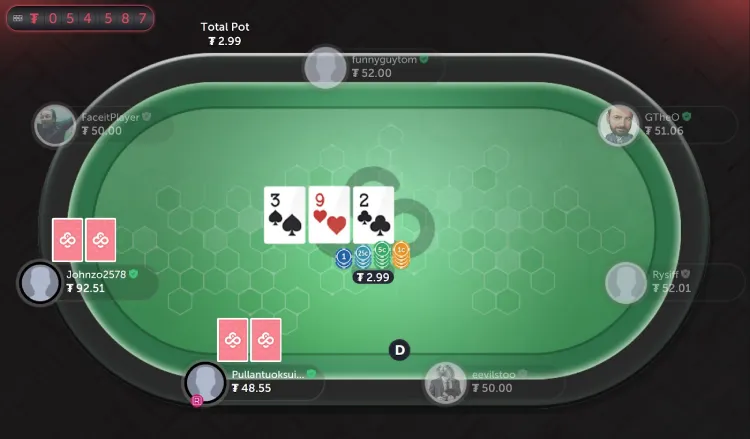 Vòng Flop sẽ mở 3 lá bài chung
