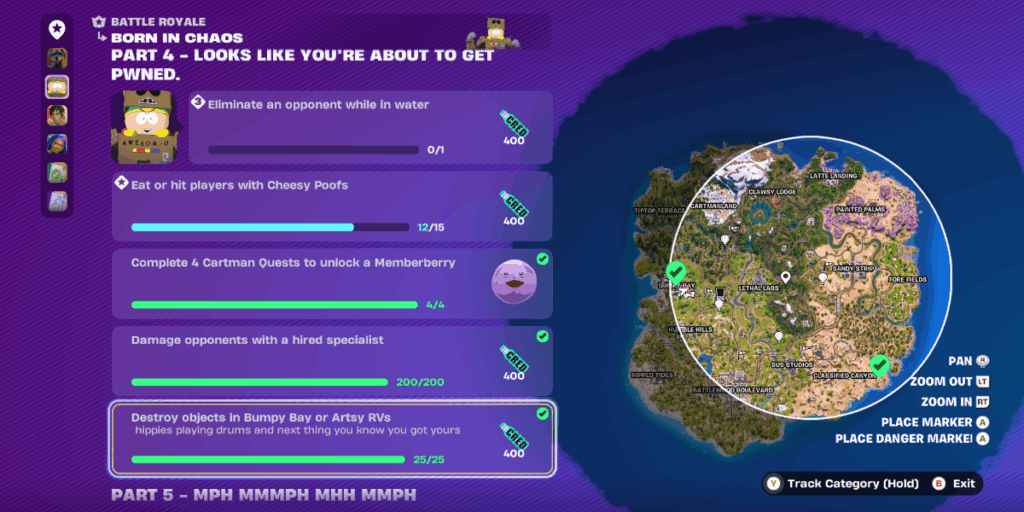 part 4 of the south park x fortnite quests