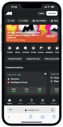 midnite betting homepage - betting apps in the UK