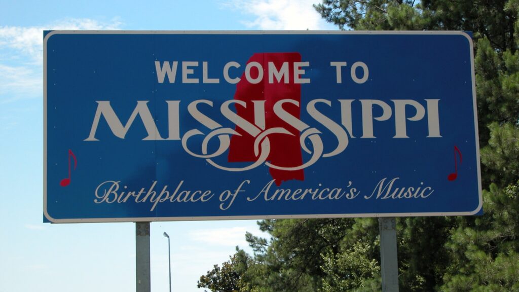 welcome to mississippi sign