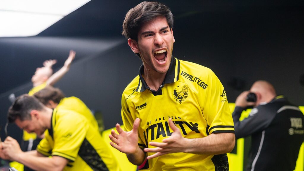 flamez celebrating at cs2 blast major