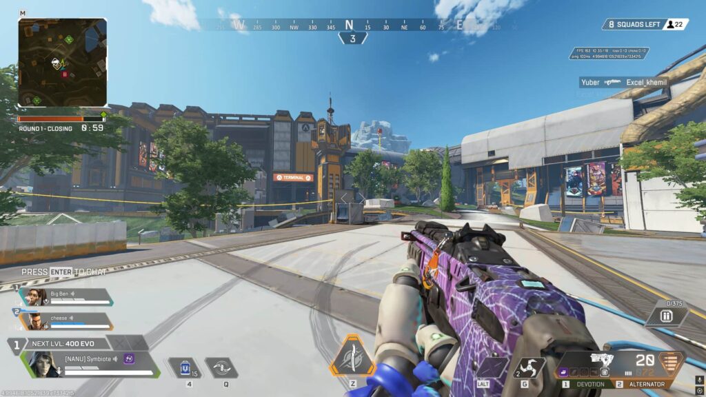 Apex Legends first person view with weapon and interface