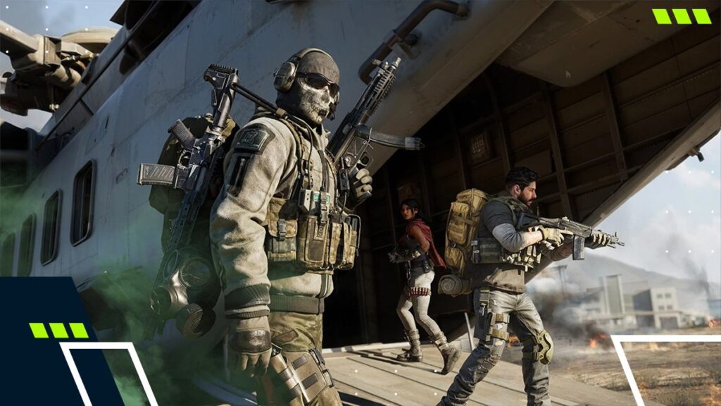 Call of Duty Mobile operators exit a military aircraft with weapons ready, representing gameplay context for fixing COD Mobile error 74031 in 2026.