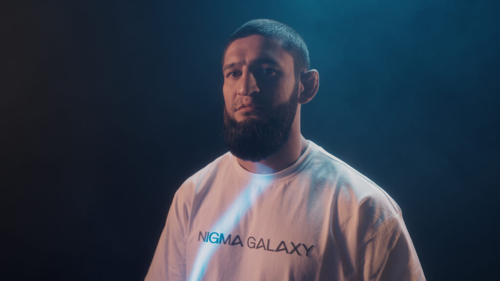 Khamzat Chimaev in Nigma Galaxy shirt