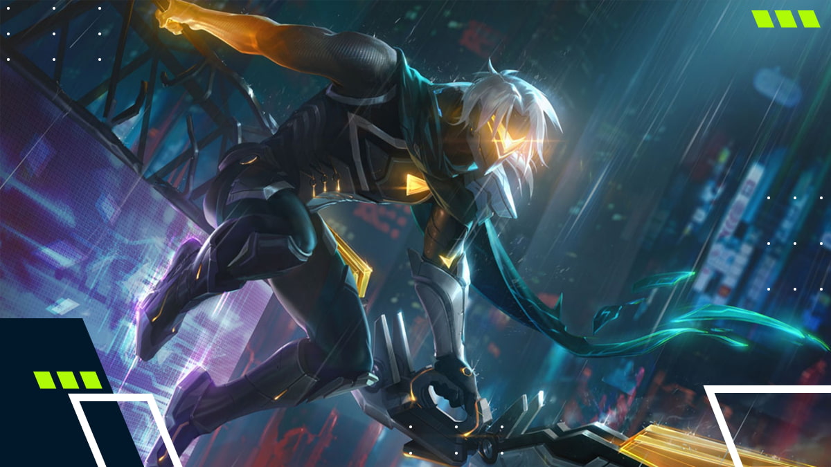 Varus champion artwork in League of Legends with a futuristic, cyber-styled design