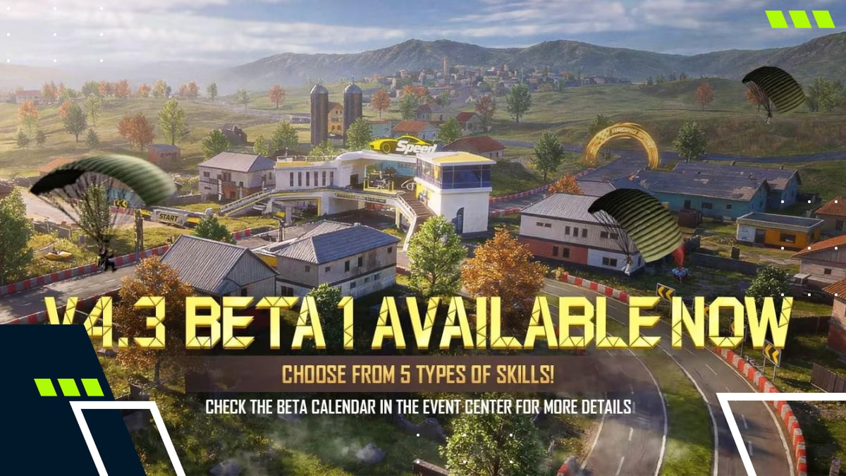 PUBG Mobile v4.3 beta test server preview showing the new themed mode map