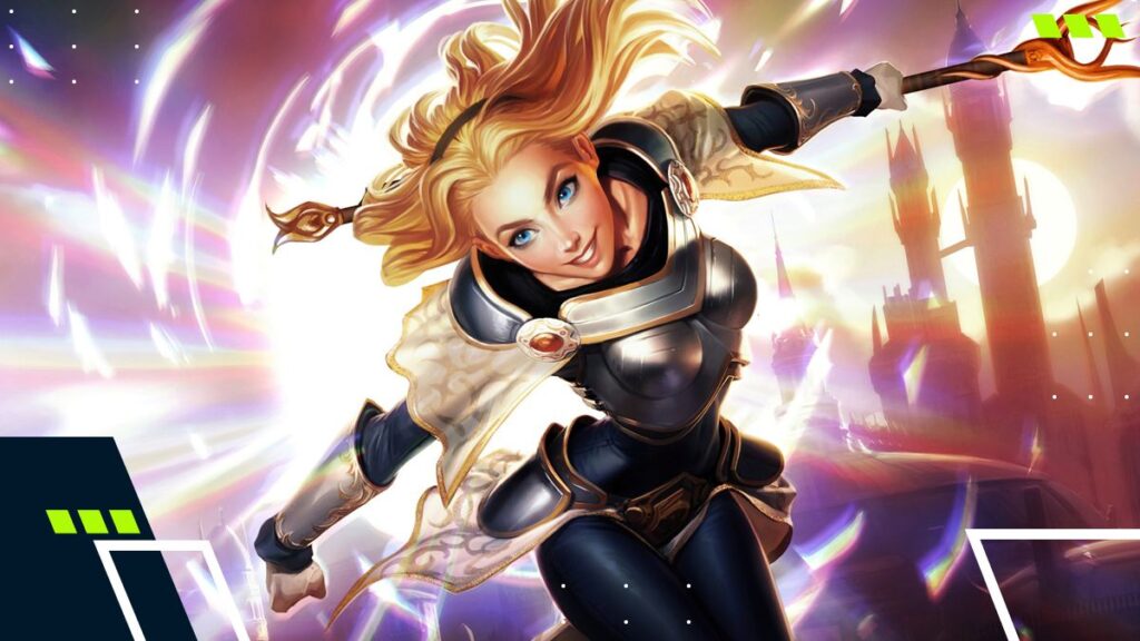 Promotional League of Legends artwork highlighting Lux in dynamic motion, representing Patch 26.4 champion balance changes including Lux buffs and Jinx nerfs.