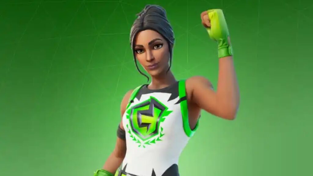 Fortnite Major Glory skin wearing a white and green athletic outfit