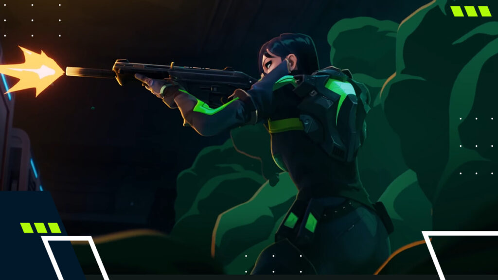 VALORANT Viper firing a rifle through poison smoke