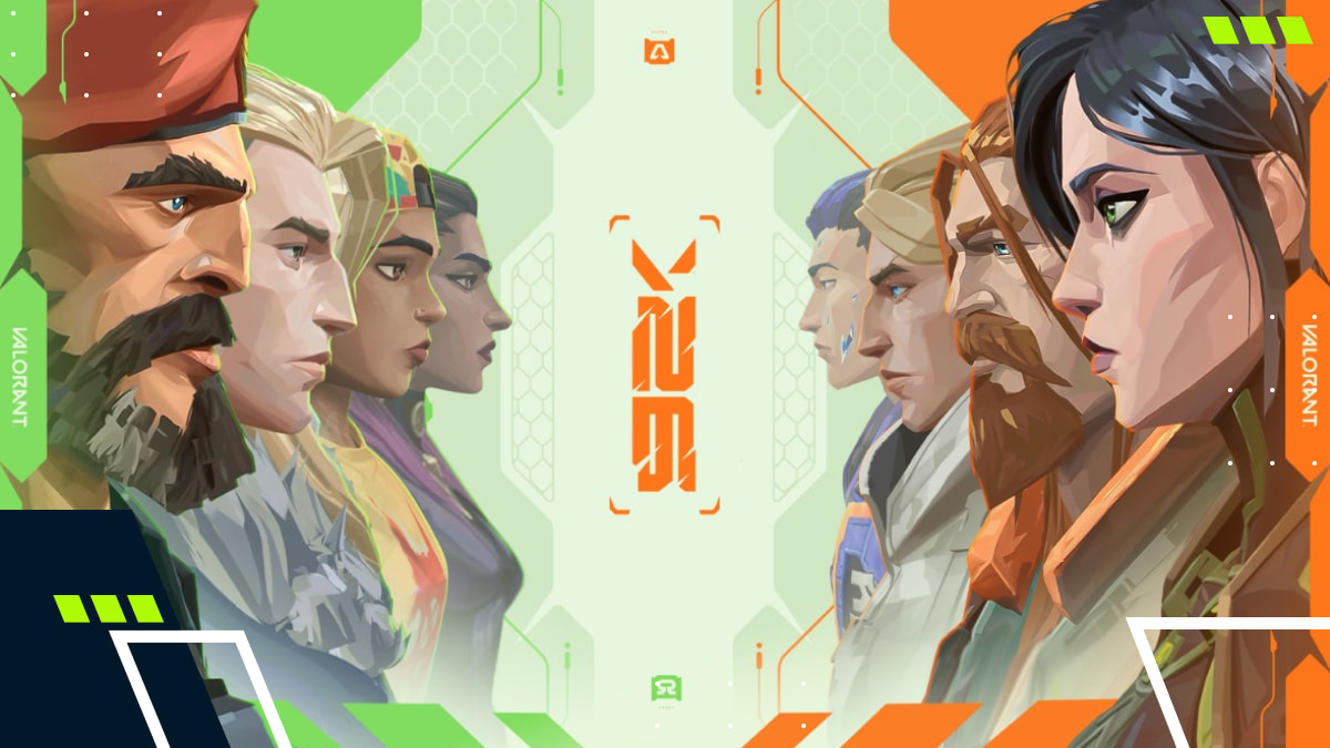 VALORANT agents facing off across a stylized Season 2026 graphic with green and orange color themes