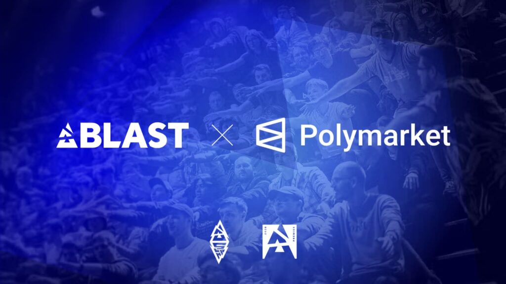 blast x polymarket announcement graphic