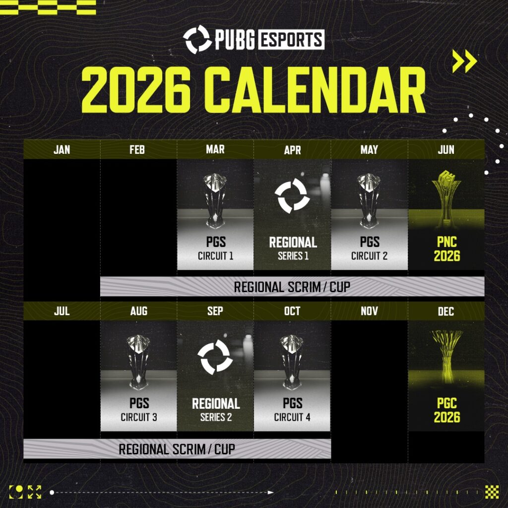 pubg esports 2026 calendar
