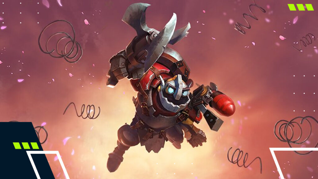 Clockwerk hero jumping with mechanical armor in Dota 2