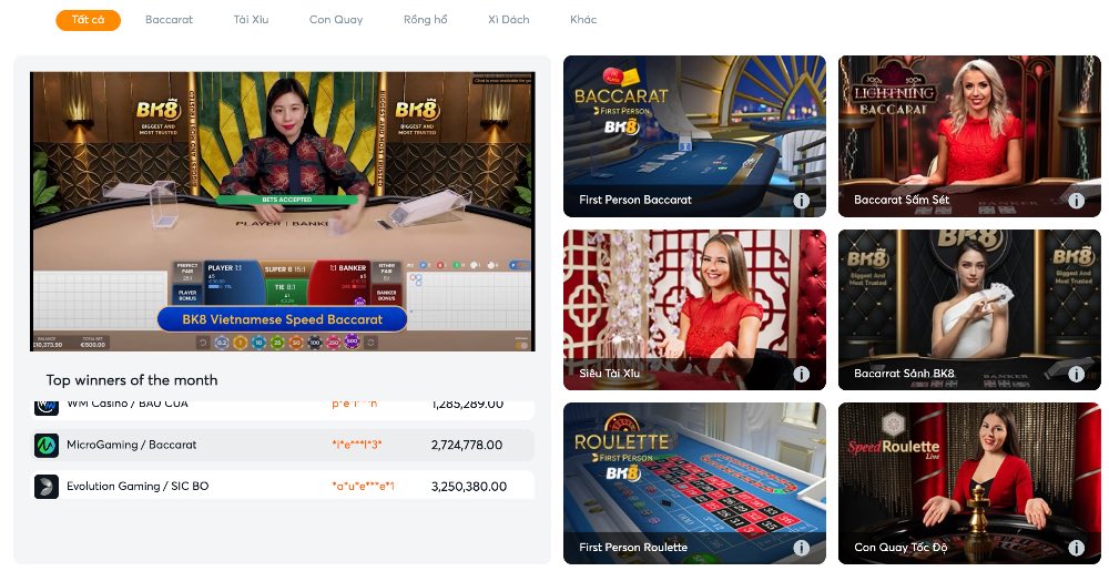 Chọn phiên bản casino yêu thích